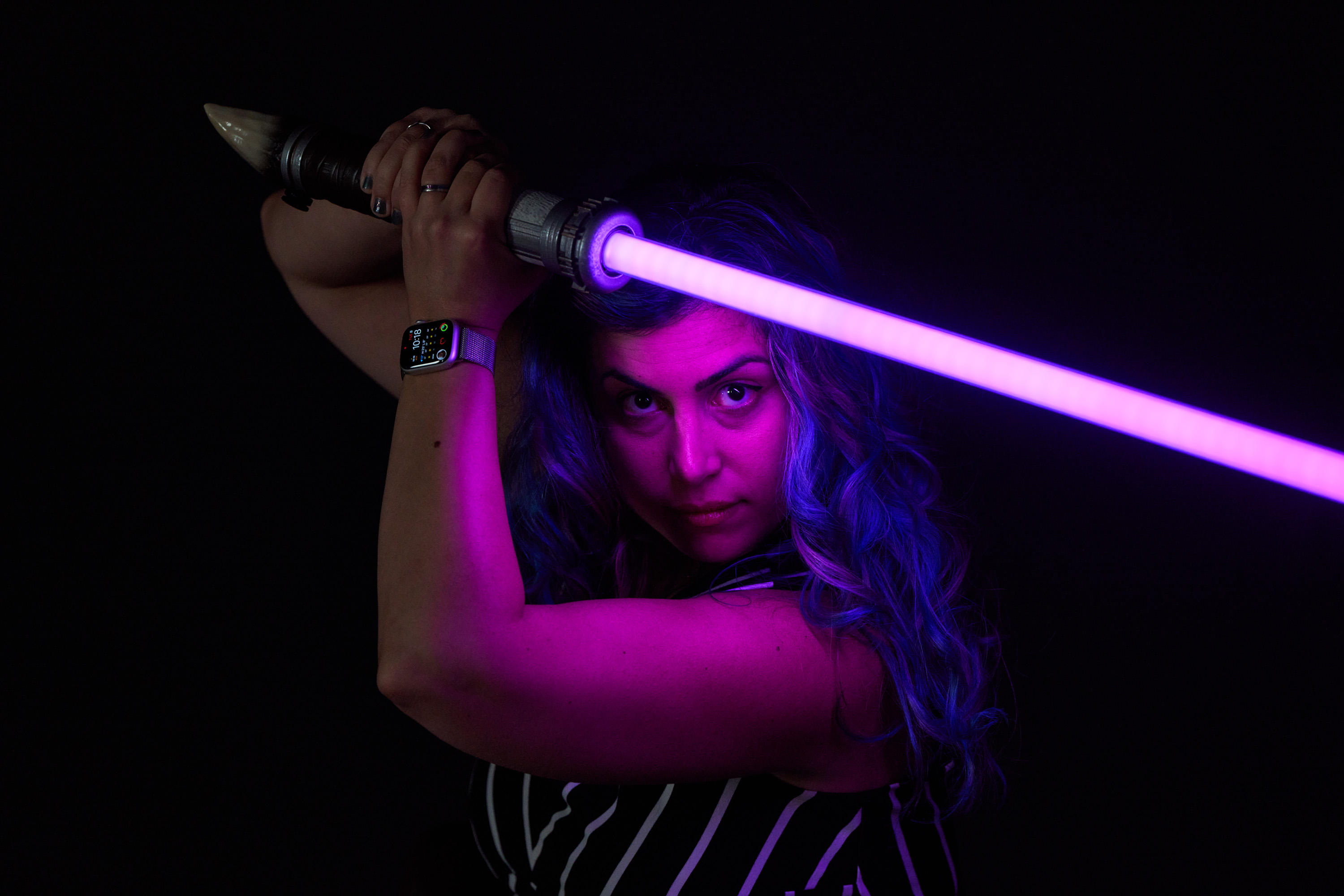 Photo of me with a lightsaber